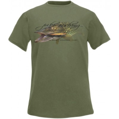 Rybářské tričko Flotsam Pike Toothy Beast Gruesome Feast - Olive