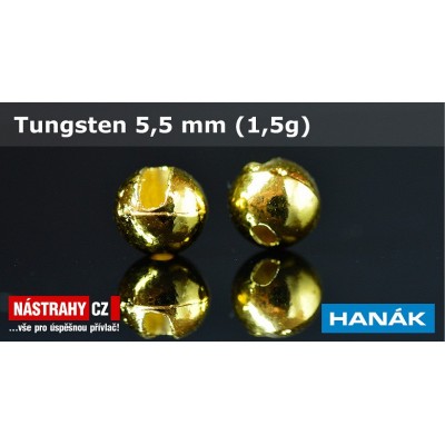 Tungsten Beads 5,5mm 1,5g Gold