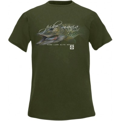 Rybářské tričko Flotsam Štika s woblerem I - Military Green