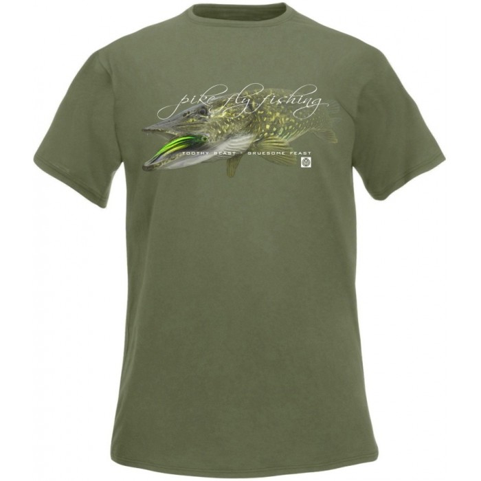 Rybářské tričko Flotsam Štika I - Olive