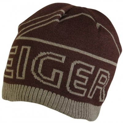 Čepice Eiger Logo Knitted Hat Brown