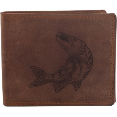 Pánská peněženka Mercucio světlehnědá vzor 52 štika