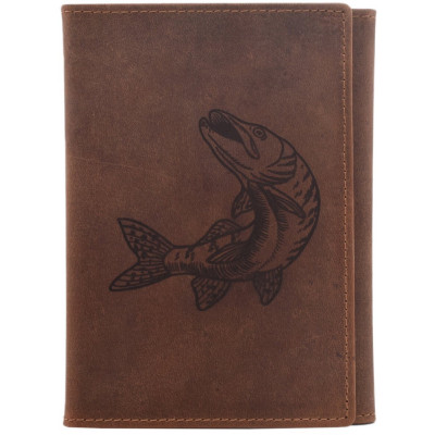 Puzdro na doklady Mercucio svetlohnedá vzor 52 šťuka