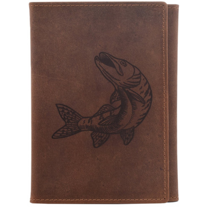 Puzdro na doklady Mercucio svetlohnedá vzor 52 šťuka