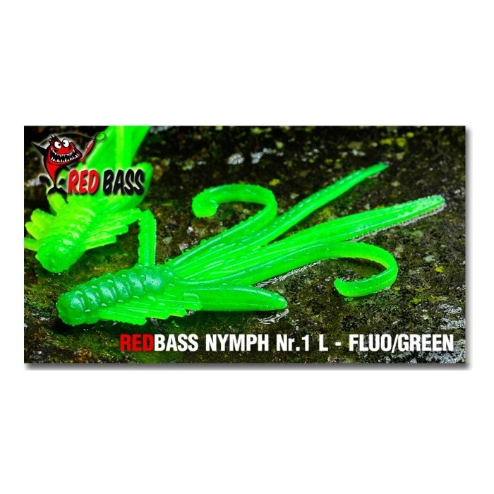 Nymph  Redbass Nr. 1 L Fluo/Green 80 mm